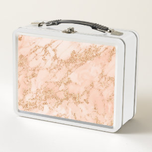 Rose Gold Glitzer Marmor abstrakt Metall Brotdose