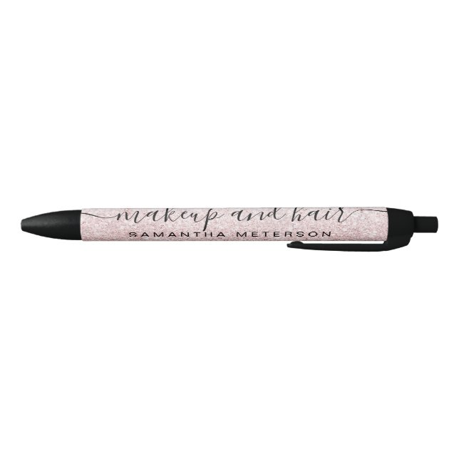 Rose Gold Glitzer Marmor Funkeln Konfetti Name Kugelschreiber (Unterseite)