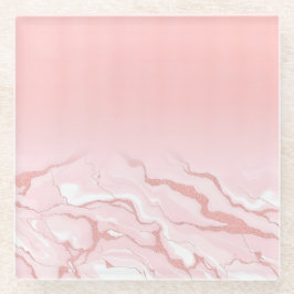 Rose Gold Glitzer Marmorglas Untersetzer