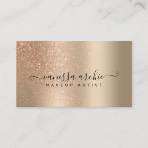 Rose Gold Glitzer Metallic Gold Foil Visitenkarte