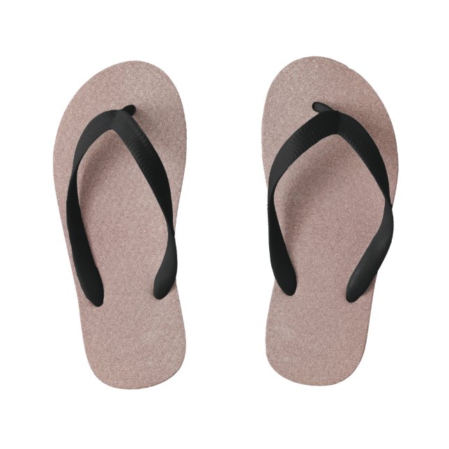Rose Gold Glitzer Metallic Hübsch Girly Funkelnd Kinderbadesandalen (Fußbett)
