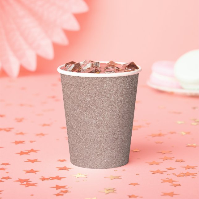 Rose Gold Glitzer Metallic Hübsch Girly Funkelnd Pappbecher (Insitu)