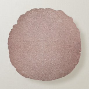 Rose Gold Glitzer Metallic Hübsch Girly Funkelnd Rundes Kissen