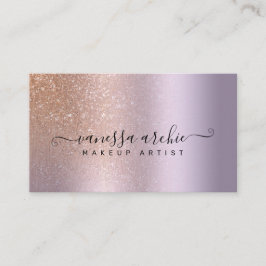 Rose Gold Glitzer Metallische Lila Lavendelbahn Visitenkarte