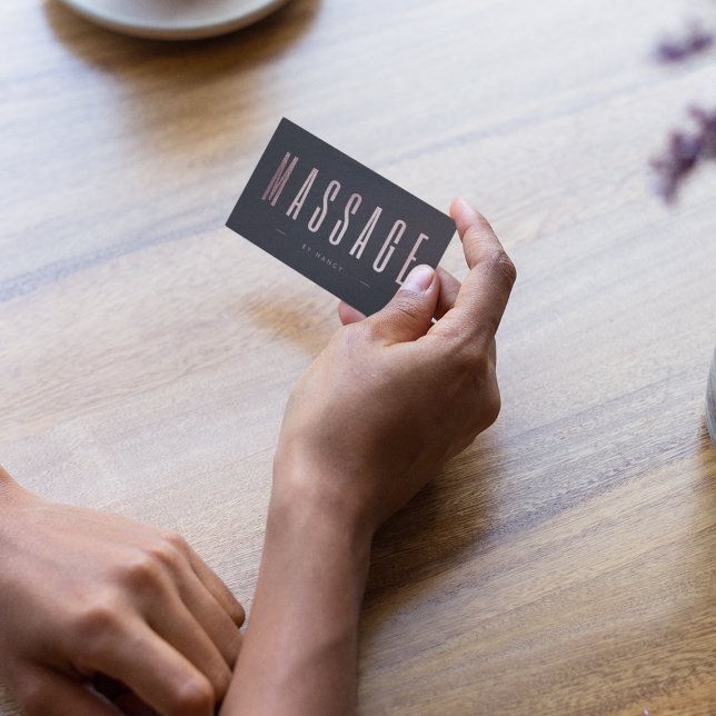 Rose Gold Glitzer Minimalistisch Massage Therapeut Visitenkarte (Von Creator hochgeladen)