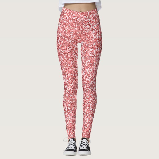 Rose Gold Glitzer Moderner Leggings (Vorderseite)