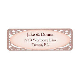 Rose Gold Glitzer Modernes Hochzeitslabel