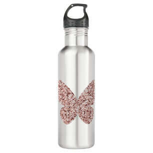 Rose Gold Glitzer Monarch Clipart Niedlich Butterf Edelstahlflasche