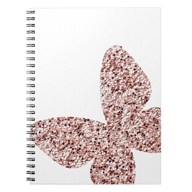 Rose Gold Glitzer Monarch Clipart Niedlich Butterf Notizblock (Vorderseite)
