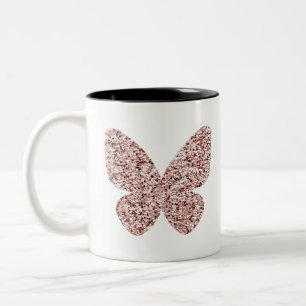Rose Gold Glitzer Monarch Clipart Niedlich Butterf Zweifarbige Tasse