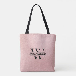 Rose Gold Glitzer Monogram | Girly Modern Sparkle Tasche