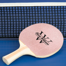 Rose Gold Glitzer Monogram | Girly Modern Sparkle Tischtennis Schläger