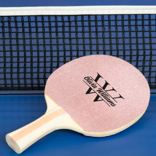 Rose Gold Glitzer Monogram   Girly Modern Sparkle Tischtennis Schläger