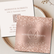 Rose Gold Glitzer Monogram Logo