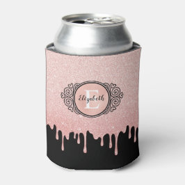 Rose Gold Glitzer Monogramm Dosenkühler