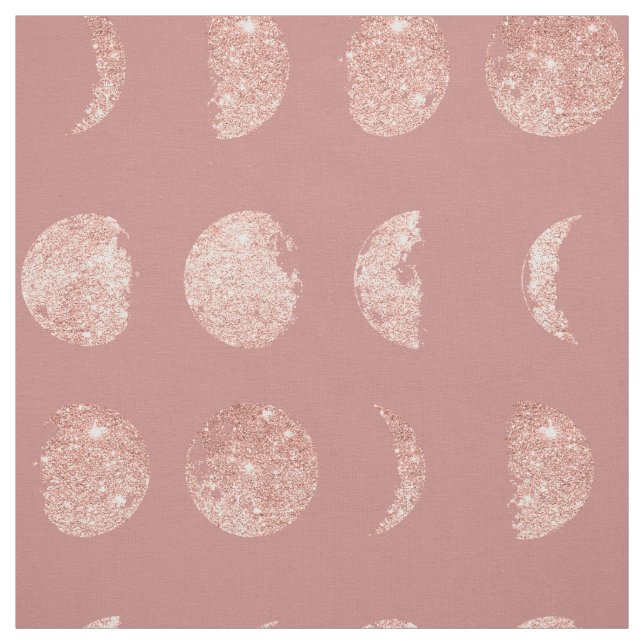 Rose Gold Glitzer Moon Phases von der Yard Stoff (Muster)