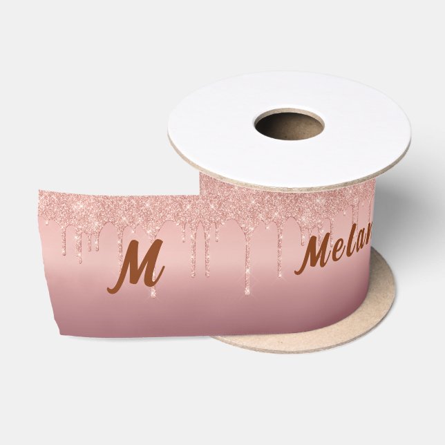 Rose Gold Glitzer Multifunktionsleisten Individuel Satinband (Spule)