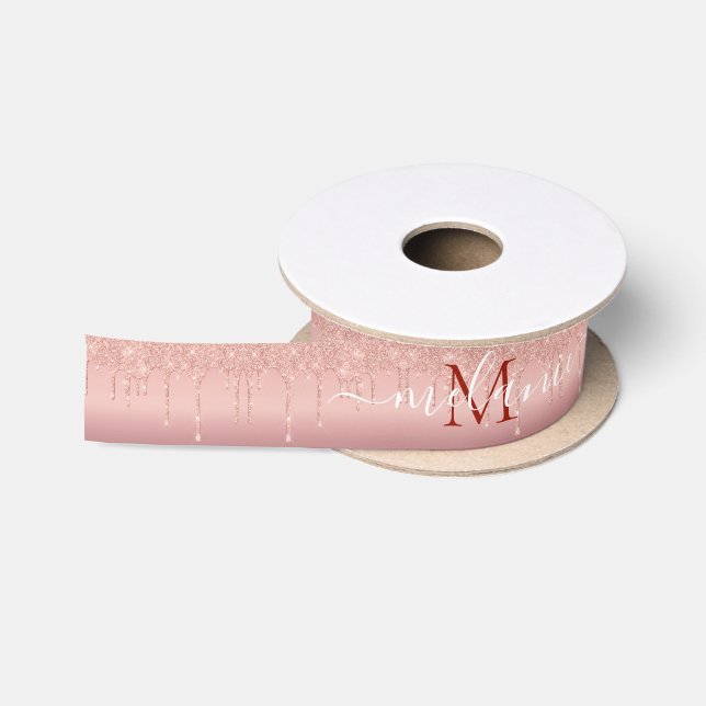 Rose Gold Glitzer Multifunktionsleisten Individuel Satinband (Spule)