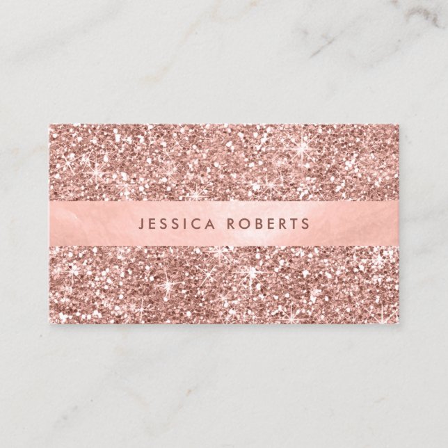 Rose Gold Glitzer Muster Trendy Beruflich Visitenkarte (Vorderseite)