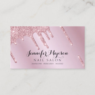 Rose Gold Glitzer Nail Polnische Tropfen Moderner  Visitenkarte