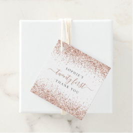 Rose Gold Glitzer Name 21. Vielen Dank Geschenkanhänger