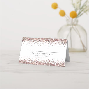 Rose Gold Glitzer Name Datum Hochzeit Platzkarte