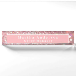 Rose Gold Glitzer Namensplakette