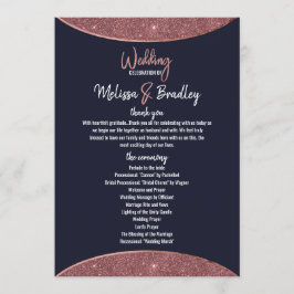 Rose Gold Glitzer Navy Blue Circle Programmes Programm