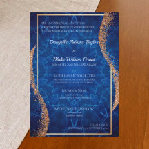 Rose Gold Glitzer Navy Blue Pattern Hochzeit