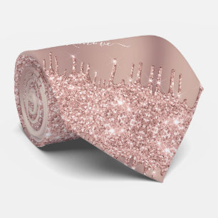Rose Gold Glitzer Neck Tie mit benutzerdefiniertem Krawatte