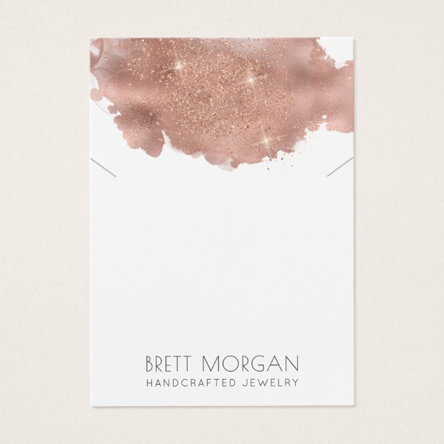 Rose Gold Glitzer Necklace Juwelier Display Card (Vorderseite)