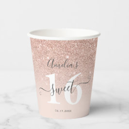 Rose Gold Glitzer ombre blush pink Drehbuch Sweet  Pappbecher