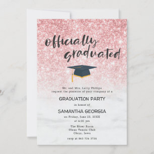 Rose Gold Glitzer Ombre Luxury Graduation Party Einladung