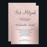 Rose Gold Glitzer ombre Metallfolie Bat Mitzvah Einladung<br><div class="desc">Ein schicker und luxuriöser Rose Gold Glitzer ombre Metallic Folie mit eleganter Kalligraphie Typografie für eine Bat Mitzvah Einladung .</div>
