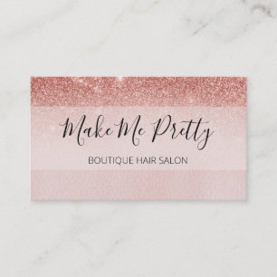 Rose Gold Glitzer Ombre Pink Salon Girly Visitenkarte