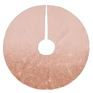 Rose Gold Glitzer Ombre Weihnachtsfeiertag Polyester Weihnachtsbaumdecke