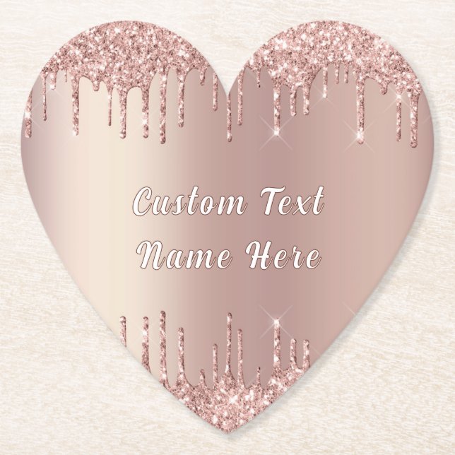 Rose Gold Glitzer Paper Untersetzer mit benutzerde (Vorderseite)