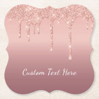 Rose Gold Glitzer Paper Untersetzer mit benutzerde