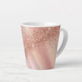Rose Gold Glitzer Pastel Latte Tasse