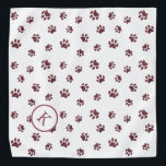Rose Gold Glitzer Paw Prints Muster Monogramm Halstuch<br><div class="desc">Zeigen Sie,  wie viel Sie Tiere mit dieser niedlichen Rose Gold Glitzer Pfoten drucken gemustert bandana mit Ihrem Monogramm oder Initial. Wetten Sie,  dass Ihr Haustier es auch anziehen wird!</div>
