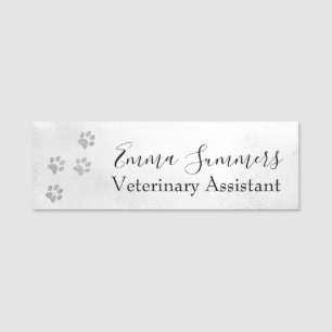 Rose Gold Glitzer Paw Veterinary Business Namensschild