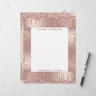Rose Gold Glitzer Personalisiert Letterhead Briefbogen