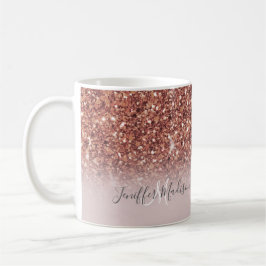 Rose Gold Glitzer Personalisiert Name              Kaffeetasse