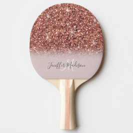 Rose Gold Glitzer Personalisiert Name              Tischtennis Schläger