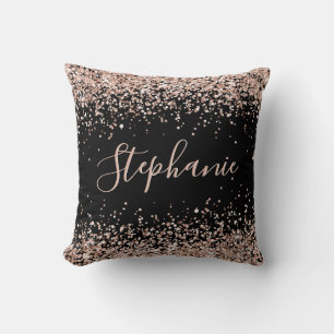Rose Gold Glitzer Personalisierter Name Kissen