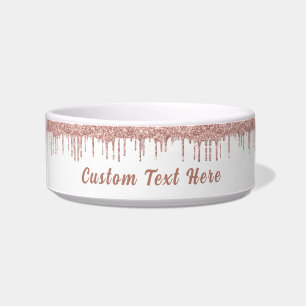 Rose Gold Glitzer Pet Bowl mit benutzerdefiniertem Napf