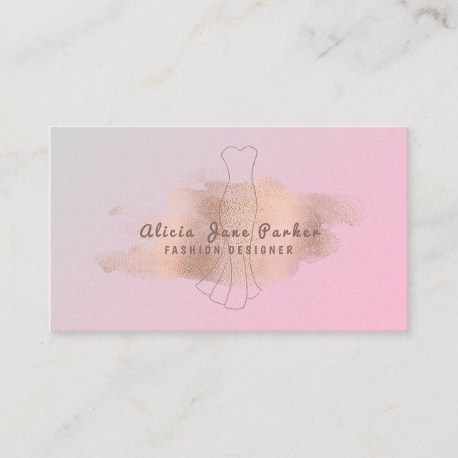 Rose gold Glitzer Pink nahtlose Designer Visitenkarte (Vorderseite)