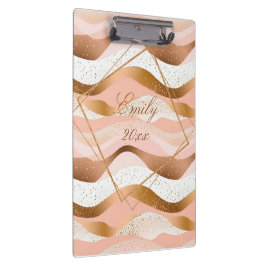 Rose Gold Glitzer Pinseldesign Klemmbrett