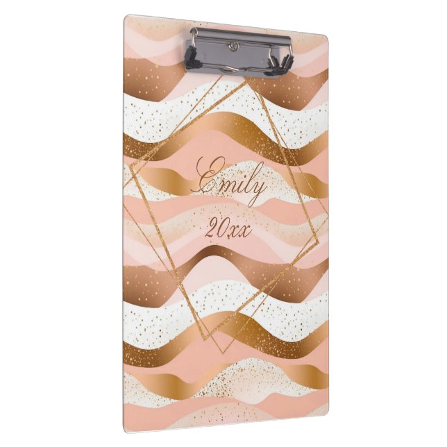 Rose Gold Glitzer Pinseldesign Klemmbrett (Rechts)