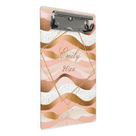 Rose Gold Glitzer Pinseldesign Mini Klemmbrett
